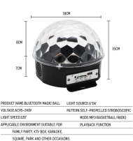 Magická disko koule s MP3 přehrávačem a Bluetooth připojením