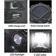 Nabíjecí, solární, výsuvná kempingová lampa s USB portem