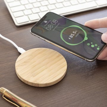 Bezdrátová Android / Apple bambusová nabíječka