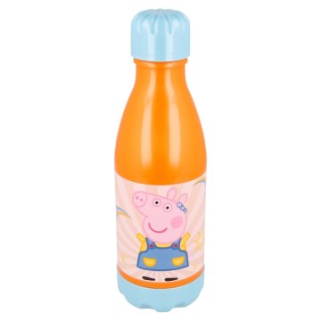 Dětská plastová láhev na pití Prasátko Pepa 560 ml - oranžová