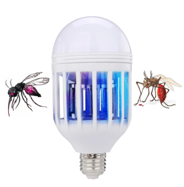 Elektrický lapač hmyzu s LED světlem ve formě žárovky